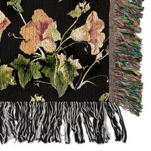 Load image into Gallery viewer, Boho floral throw blanket, Woven Blanket, Pumpkin Flowers, Tapestry, Retro, Cozy And Stylish, Interior Decor, Home Accent, Home Decor