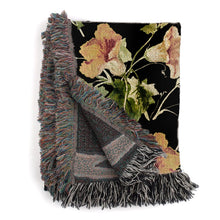 Load image into Gallery viewer, Boho floral throw blanket, Woven Blanket, Pumpkin Flowers, Tapestry, Retro, Cozy And Stylish, Interior Decor, Home Accent, Home Decor