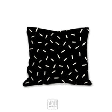 Load image into Gallery viewer, Black and white Sprinkles pillow