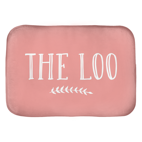 Pink Bath Mat With The Loo, Stylish And Clever Bathroom Decor