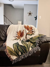 Load image into Gallery viewer, Bird Of Paradise Throw Blanket, Floral Design, Cozy And Stylish, Interior Decor Blanket, Home Accent, Home Accessory, Interior Design Accent