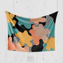 Load image into Gallery viewer, Retro plush blanket, super soft blanket, hypoallergenic decorative cozy blanket, livingroom decor, bedroom blanket, bedding, winter blanket
