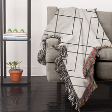Load image into Gallery viewer, Woven Throw Blanket With Geometric Design, Cozy And Stylish, Interior Decor Blanket, Home Accent, Home Accessory, Interior Design Accent