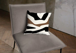 Black and brown organic shapes pillow
