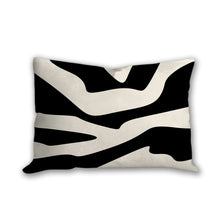 Load image into Gallery viewer, Black and White organic shapes pillow