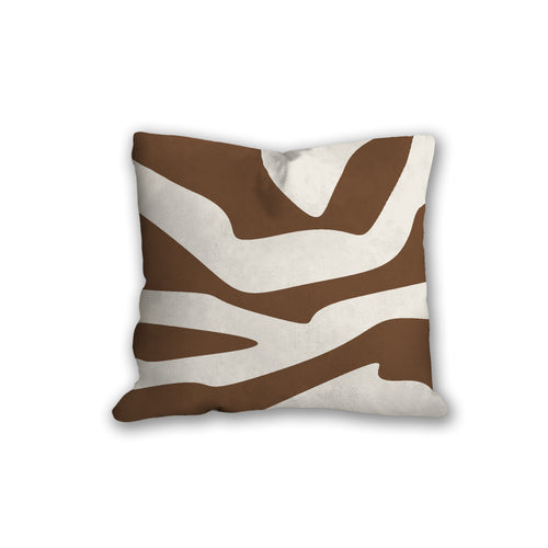 Brown organic shapes pillow