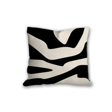 Load image into Gallery viewer, Black and White organic shapes pillow