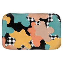 Load image into Gallery viewer, Bath mat colorful design. Mod Retro vibes decor, bathroom accent, bathroom decor, bathroom rug