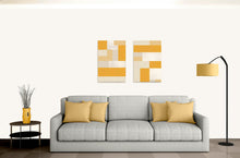 Load image into Gallery viewer, Mustard abstract art, set of 2 canvas gallery wrapped, modern art, wall art, trendy giclee wall decor, wall hanging, Interior design, home