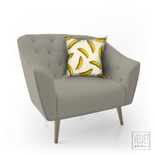 Load image into Gallery viewer, Bananas throw pillow, fruit accent, accent pillow, Interior decor, home decor, pillow cover and insert, farmhouse decor, country French