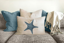 Load image into Gallery viewer, Set of 2 Starfish pillows, coastal decor accent, modern, home decor, pillow cover and insert, accent cushion, beach home style, ocean art