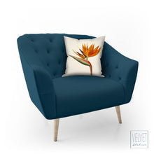 Load image into Gallery viewer, Bird of paradise throw pillow, tropical pillow, Interior decor, home decor, pillow cover and insert, botanical decor, tropical decor