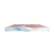 Load image into Gallery viewer, White flowers canvas wrapped art, black & pink, dreamy art, art print, giclee print, wall hanging, Interior design, coastal style, floral