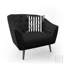 Load image into Gallery viewer, Home Sweet Home pillow, black and white, modern Interior decor, typographic design, home decor, pillow cover and insert, stripes