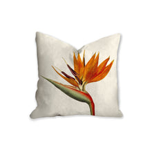 Load image into Gallery viewer, Bird of paradise throw pillow, tropical pillow, Interior decor, home decor, pillow cover and insert, botanical decor, tropical decor