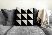 Load image into Gallery viewer, Black and white Geometric throw pillow, bold, modern pillow, Interior decor, home decor, pillow cover and insert, accent pillow, insert