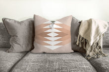 Load image into Gallery viewer, Geometric boho pillow, mid century inspired retro style pillow, Interior decor, home decor, pillow cover and insert, home accent pillow