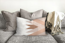 Load image into Gallery viewer, Bohemian pillow, mid century inspired, geometric, retro style, Interior decor, home decor, pillow cover and insert, home accent pillow