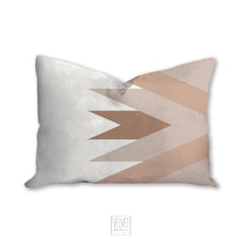 Load image into Gallery viewer, Bohemian pillow, mid century inspired, geometric, retro style, Interior decor, home decor, pillow cover and insert, home accent pillow