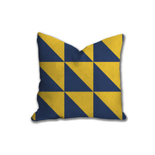 Load image into Gallery viewer, Blue and yellow Geometric throw pillow, bold, modern pillow, Interior decor, home decor, pillow cover and insert, accent pillow, insert