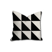 Load image into Gallery viewer, Black and white Geometric throw pillow, bold, modern pillow, Interior decor, home decor, pillow cover and insert, accent pillow, insert