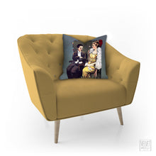 Load image into Gallery viewer, Charlie Chaplin pillow, vintage pillow, mid century, art deco, Interior decor, home decor, pillow cover and insert, retro, Vintage decor