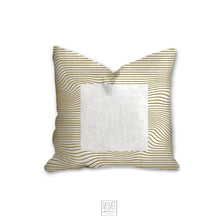 Load image into Gallery viewer, Geometric pillow, abstract square minimalistic, khaki abstract style, Interior decor, yellow home decor, pillow cover and insert, earthy art
