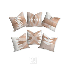 Load image into Gallery viewer, boho throw pillow, diversity mid century inspired, geometric, retro style, Interior decor, home decor, pillow cover and insert accent pillow
