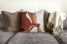 Load image into Gallery viewer, Boho pillow, rock formation, terra cotta, abstract pillow, fall decor, Interiors, home decor, pillow cover and insert, home accent pillow