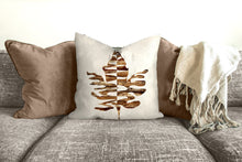 Load image into Gallery viewer, Maple leaf throw pillow, brown and beige, fall decor, fall pillow, autumn, thanksgiving decor, home, pillow cover and insert, accent pillow