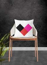 Load image into Gallery viewer, Heart pillow, red and pink heart, modern pillow, Interior decor, home decor pillow cover and insert, pillow case, pink heart, stylish art