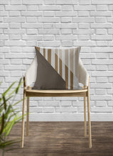Load image into Gallery viewer, Throw pillow with stripes, abstract, brown, taupe, khaki, earthy, modern pillow, Interior decor, home decor pillow cover and insert, home