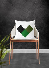 Load image into Gallery viewer, Heart pillow, green heart pixels, modern pillow, Interior decor, home decor pillow cover and insert, pillow case, green heart, stylish art