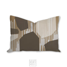 Load image into Gallery viewer, Throw pillow with abstract design, brown, taupe, khaki, earthy, modern pillow, Interior decor, home decor pillow cover and insert, home