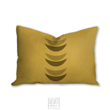 Load image into Gallery viewer, Crescent moon pillow, yellow pillow, mid century, boho modern pillow, Interior decor, home decor, pillow cover and insert, accent pillow