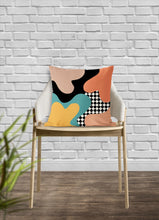 Load image into Gallery viewer, Retro mod pillow, abstract decorative pillow, 80's 90's modern Interior decor, home decor, pillow cover, pillow insert checkered pillow case