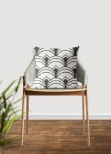 Load image into Gallery viewer, Gray pillow, Art deco geometric, retro linear pattern, modern pillow, Interior decor, home decor pillow cover and insert, home accent pillow