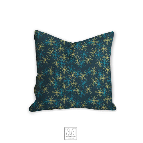 Blue and yellow mod pillow, starry night, little stars, modern decor, home interior, pillow cover, pillow insert, pillow case, modern pillow