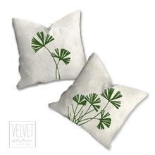 Load image into Gallery viewer, Botanical plant pillow, green fern tropical pillow, Interior decor, home decor, pillow cover and insert, botanical decor, natural decor
