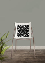 Load image into Gallery viewer, Art deco pillow, starlight design, black and white, abstract, retro pillow, modern, Interior decor, home decor pillow cover and insert