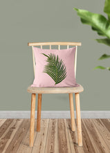 Load image into Gallery viewer, Palm tree leaf pillow, tropical pillow accent, Interior decor, home decor, pillow cover and insert, coastal interior design, beverly hills