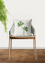 Load image into Gallery viewer, Botanical plant pillow, green fern tropical pillow, Interior decor, home decor, pillow cover and insert, botanical decor, natural decor