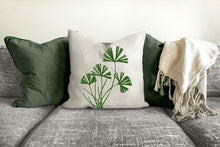 Load image into Gallery viewer, Botanical plant pillow, green fern tropical pillow, Interior decor, home decor, pillow cover and insert, botanical decor, natural decor