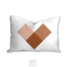 Load image into Gallery viewer, Heart pillow, nude color heart, modern pillow, Interior decor, home decor pillow cover and insert, pillow case, pink heart, stylish art