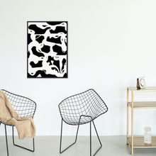 Load image into Gallery viewer, abstract black and white art print, clustered love, heart, modern art print wall decor, fine art, wall hanging, Interior design, home decor