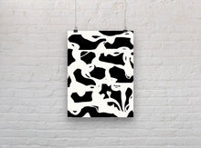 Load image into Gallery viewer, abstract black and white art print, clustered love, heart, modern art print wall decor, fine art, wall hanging, Interior design, home decor