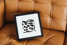 Load image into Gallery viewer, abstract black and white art print, clustered love, heart, modern art print wall decor, fine art, wall hanging, Interior design, home decor