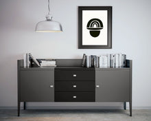 Load image into Gallery viewer, Mid century black and white print, retro style, neutral fine art print wall decor, modern art, fine art, wall hanging, Interior design, home
