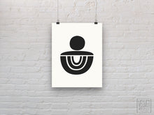 Load image into Gallery viewer, Mid century black and white print, retro style, neutral fine art print wall decor, modern art, fine art, wall hanging, Interior design, home