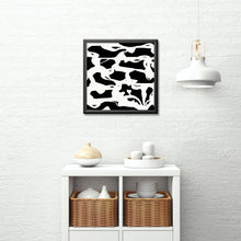 Load image into Gallery viewer, abstract black and white art print, clustered love, heart, modern art print wall decor, fine art, wall hanging, Interior design, home decor